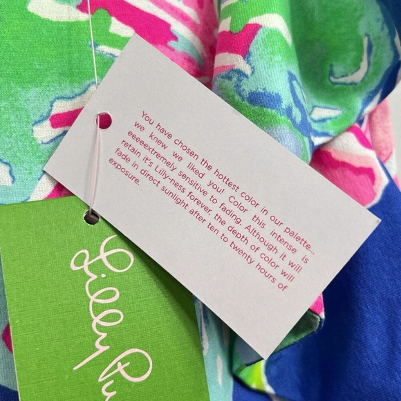 Lilly Pulitzer Esmeralda Dress Beckon Blue Jungle Utopia Size Large NWT $168 - Picture 10 of 12